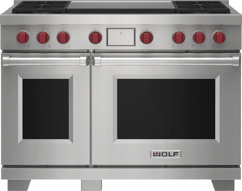 Wolf - 7.8 cu. ft Dual Fuel Range in Stainless - DF48450DG/S/P/LP Stainless