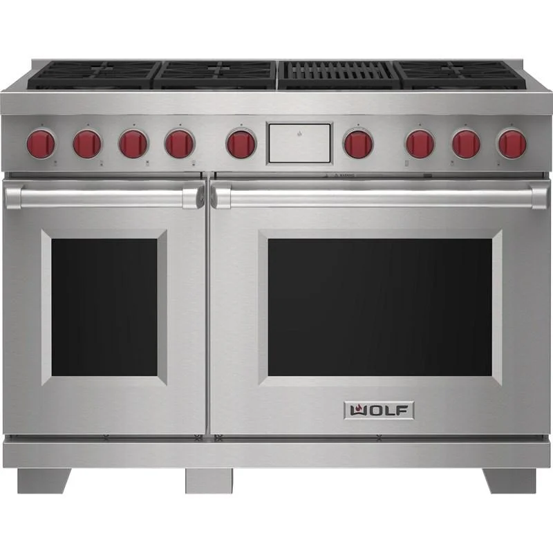 Wolf - 7.8 cu. ft Dual Fuel Range in Stainless - DF48650C/S/P/LP Stainless