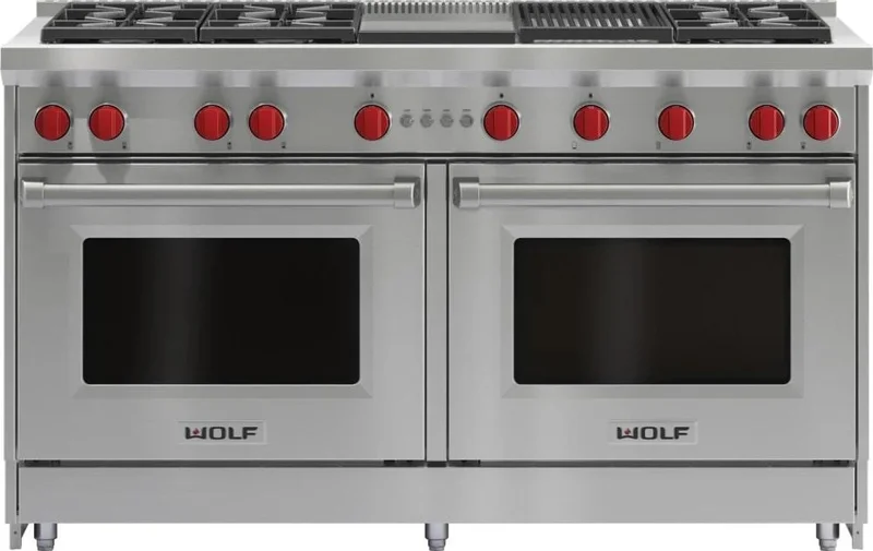 Wolf - 8.8 cu. ft  Gas Range in Stainless - GR606CG-LP Stainless