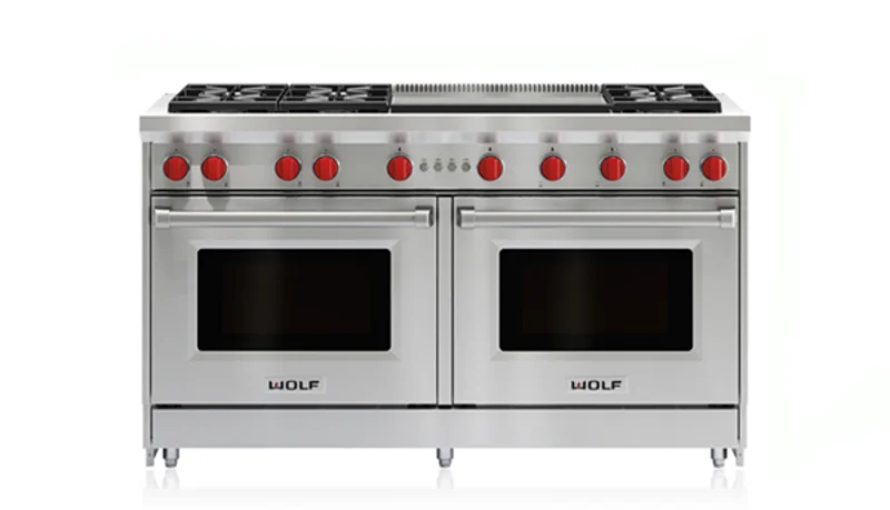 Wolf - 8.8 cu. ft  Gas Range in Stainless - GR606DG-LP Stainless