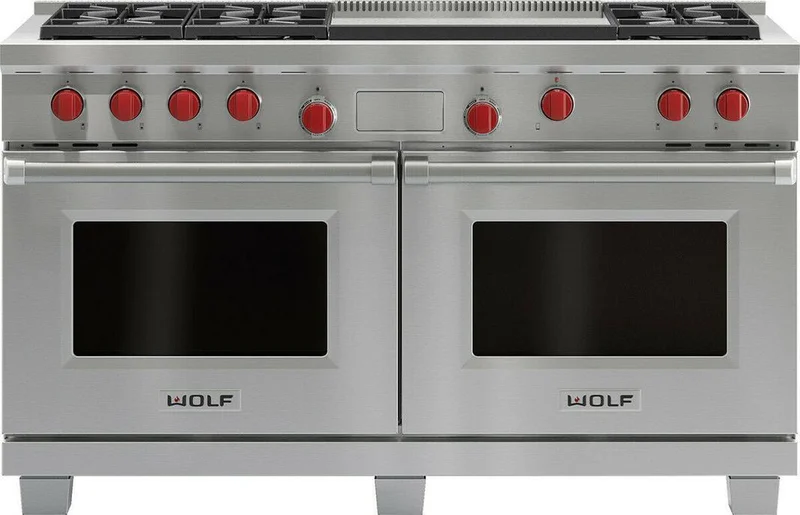 Wolf - 8.8 cu. ft  Gas Range in Stainless - GR606DG Stainless