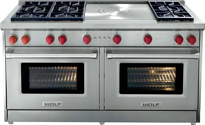 Wolf - 8.8 cu. ft  Gas Range in Stainless - GR606F-LP Stainless