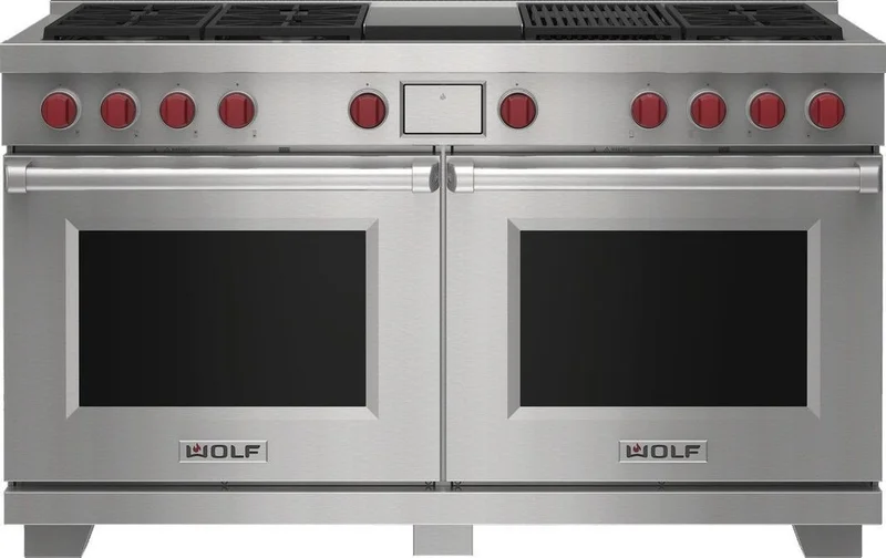 Wolf - 9 cu. ft Dual Fuel Range in Stainless - DF60650CG/S/P/LP Stainless