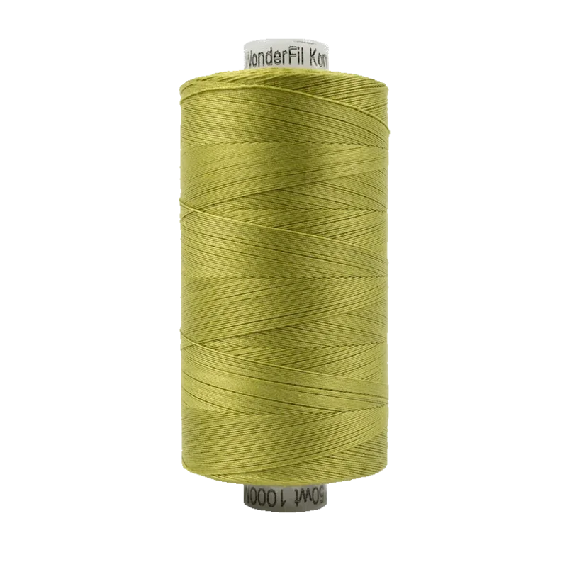 WonderFil KONFETTI: 50wt Cotton 1094yd-Brass Green 611