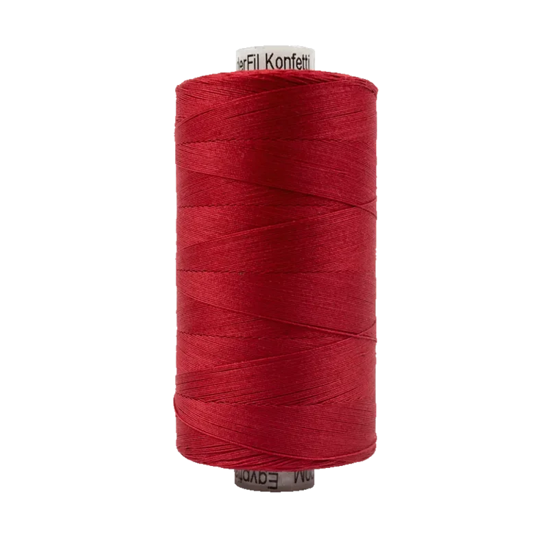WonderFil KONFETTI: 50wt Cotton 1094yd-Christmas Red 302