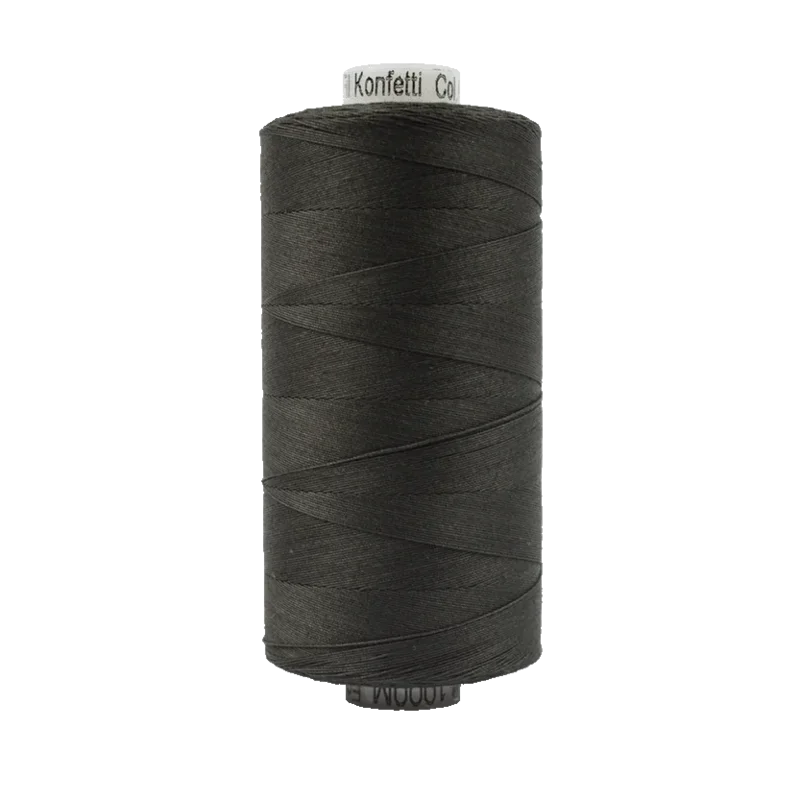 WonderFil KONFETTI: 50wt Cotton 1094yd-Soft Black 201