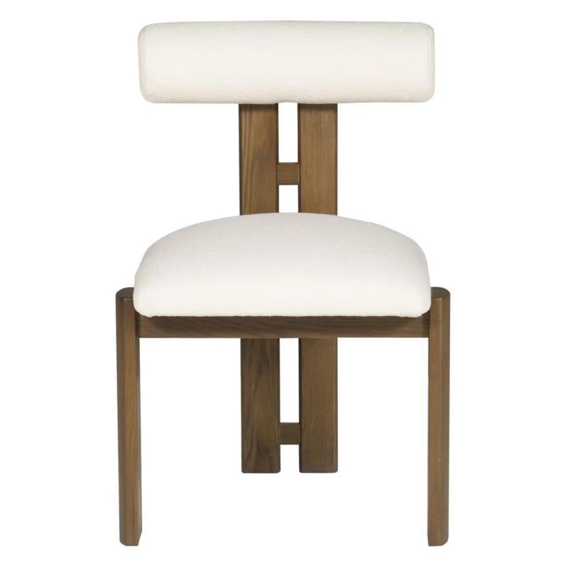 Wright Dining Chair, Jackpot Chalk Performance Fabric / Saddle Finish