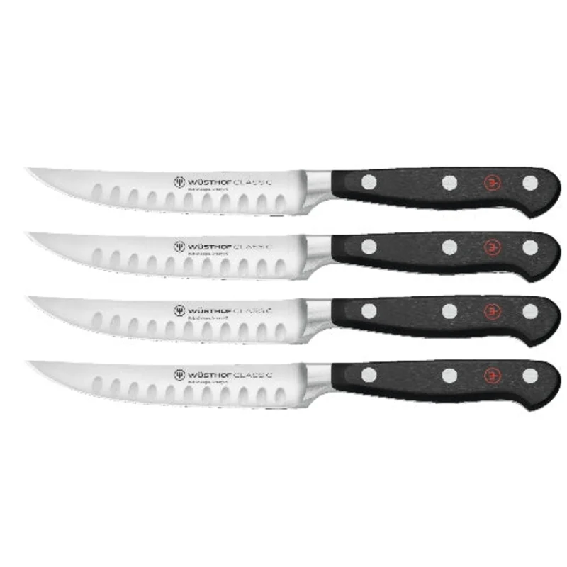 Wusthof Four Piece Steak Knife Set - Hollow Edge